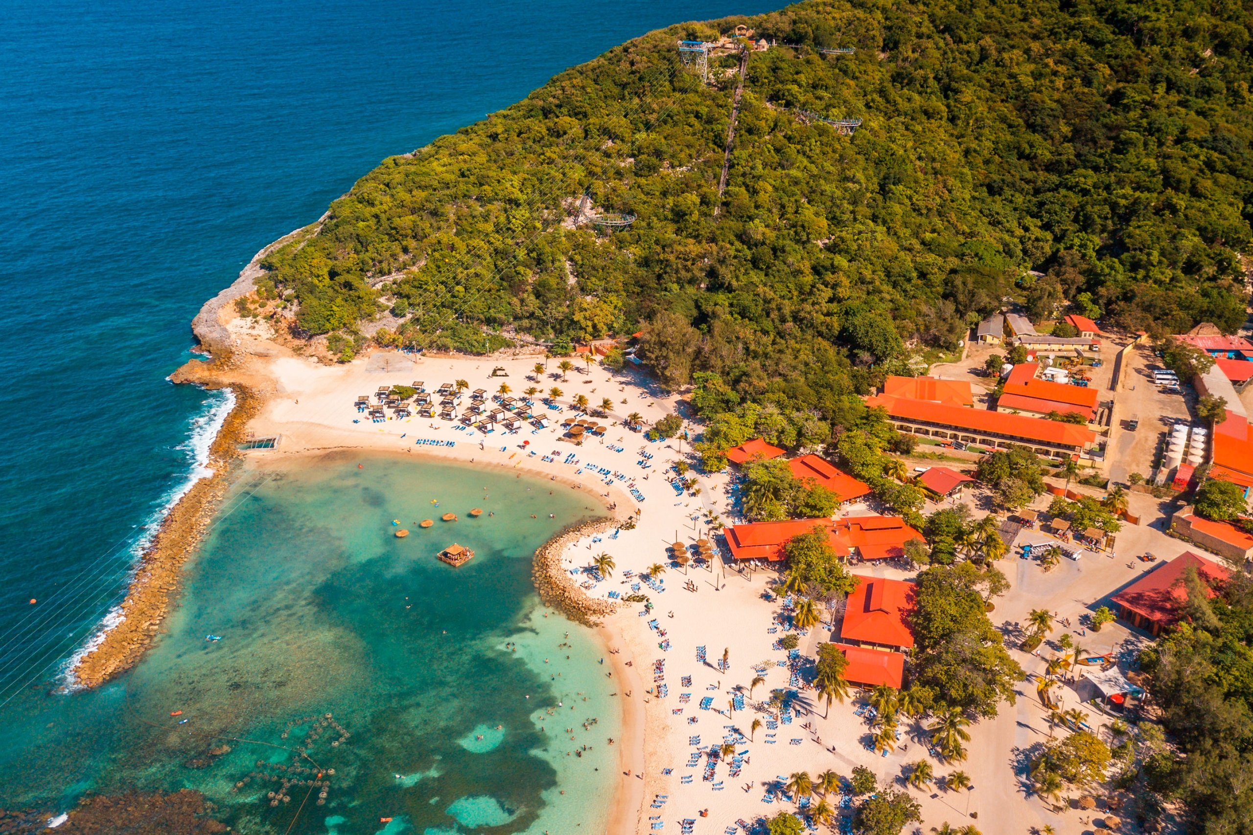 Aerial view of Labadee beach, Haiti