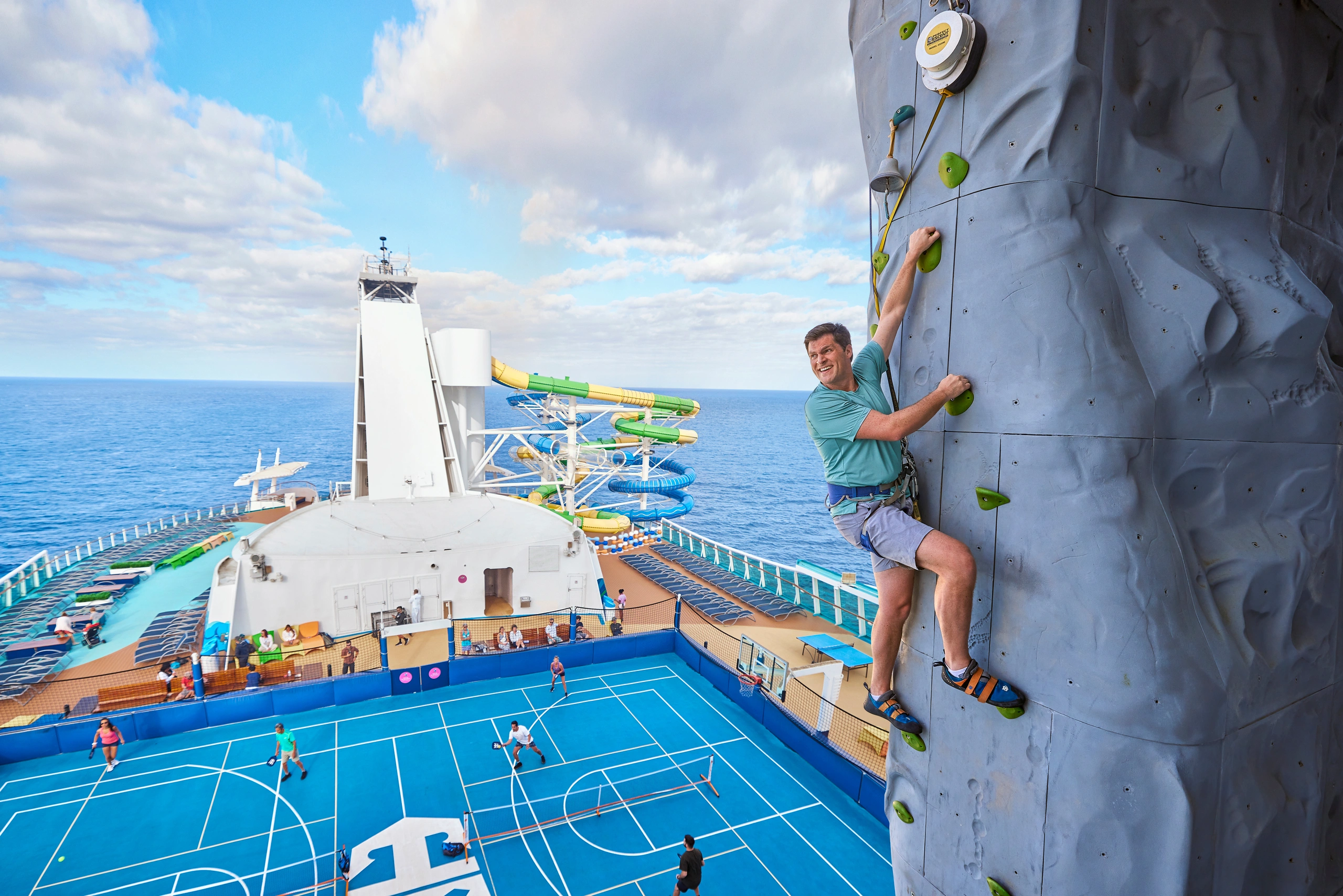 Rock climbing wall at Royal Caribbean