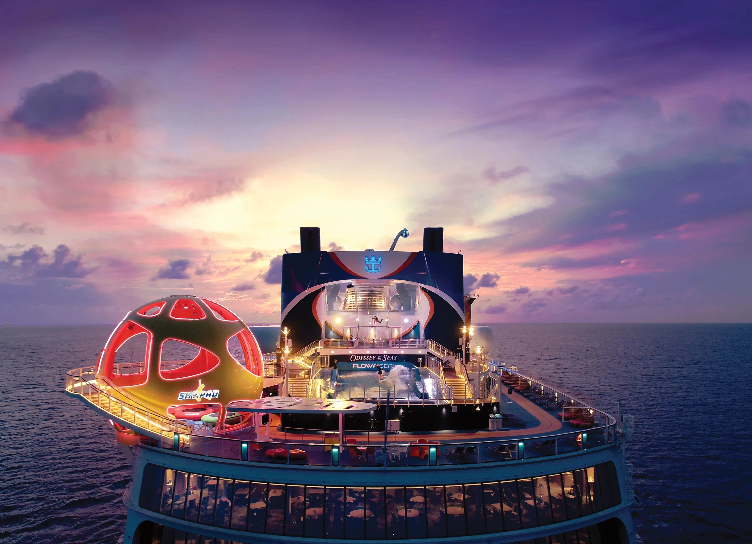 Odyssey of the Seas at sunset