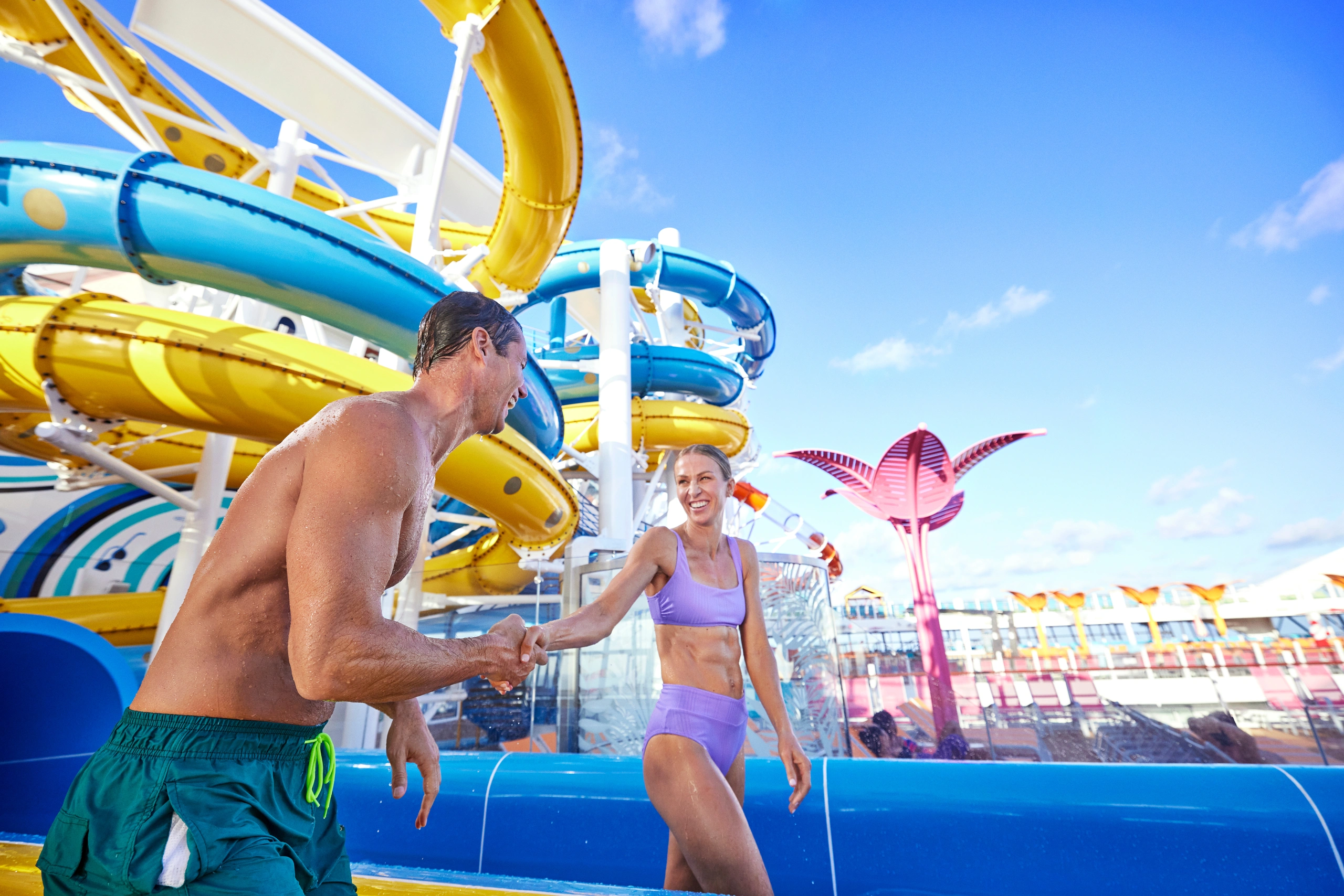 Symphony of the Seas couple at water park