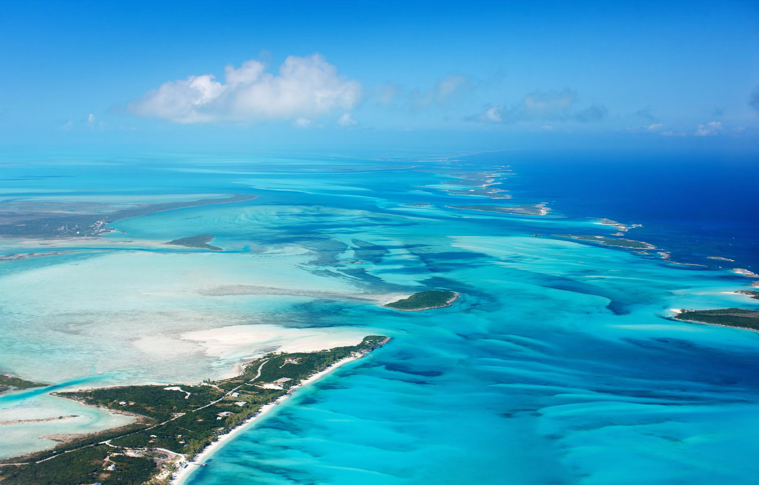 Blue waters and small islands