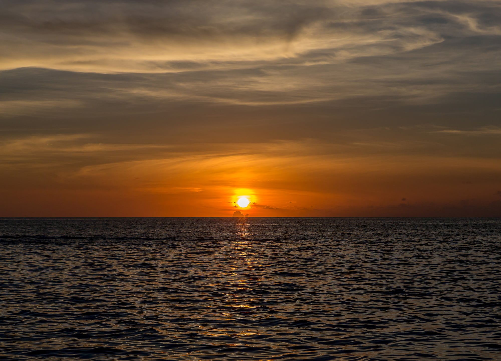 Sunset over ocean in Bermuda