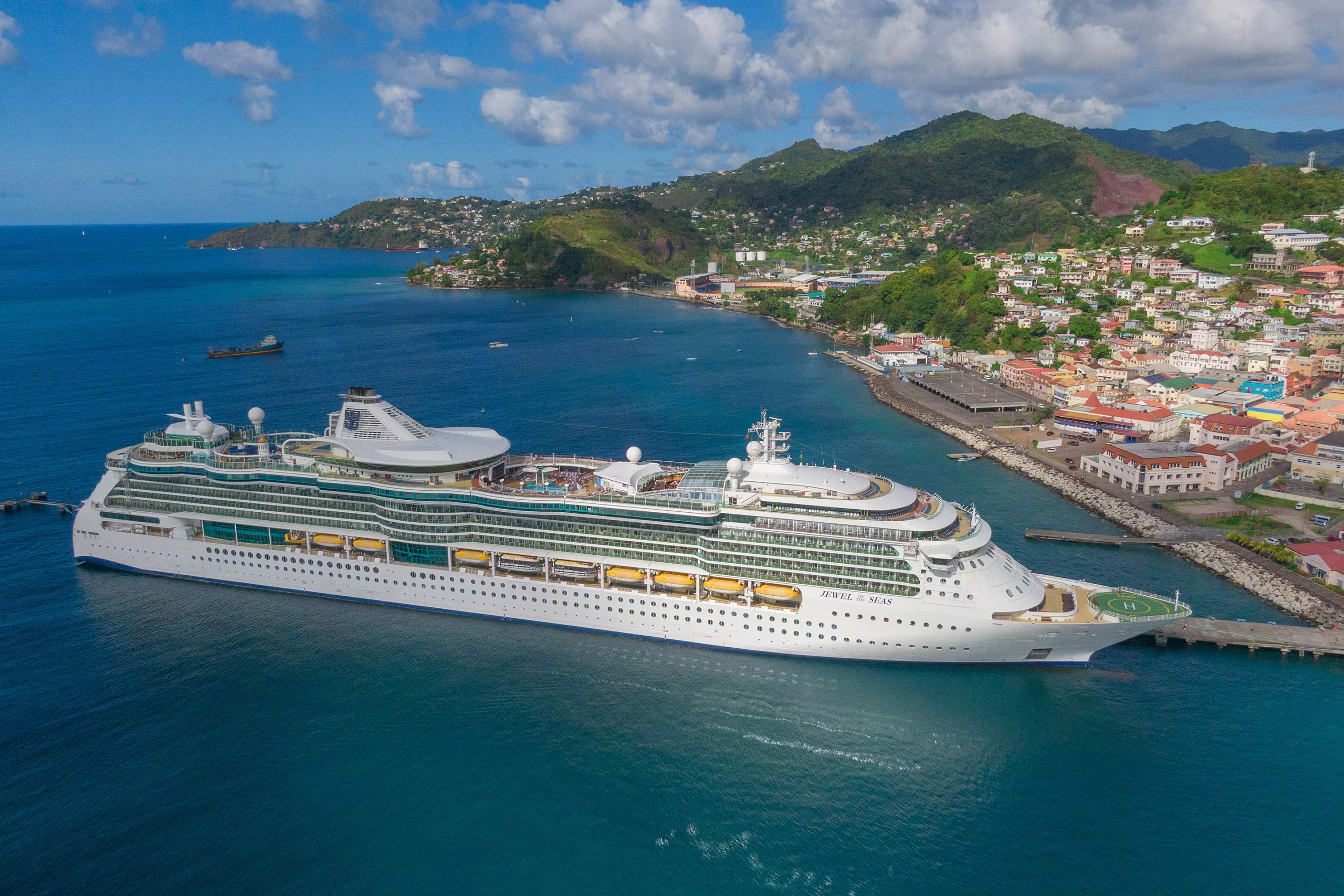 Jewel of the Seas Grenada docked at harbor