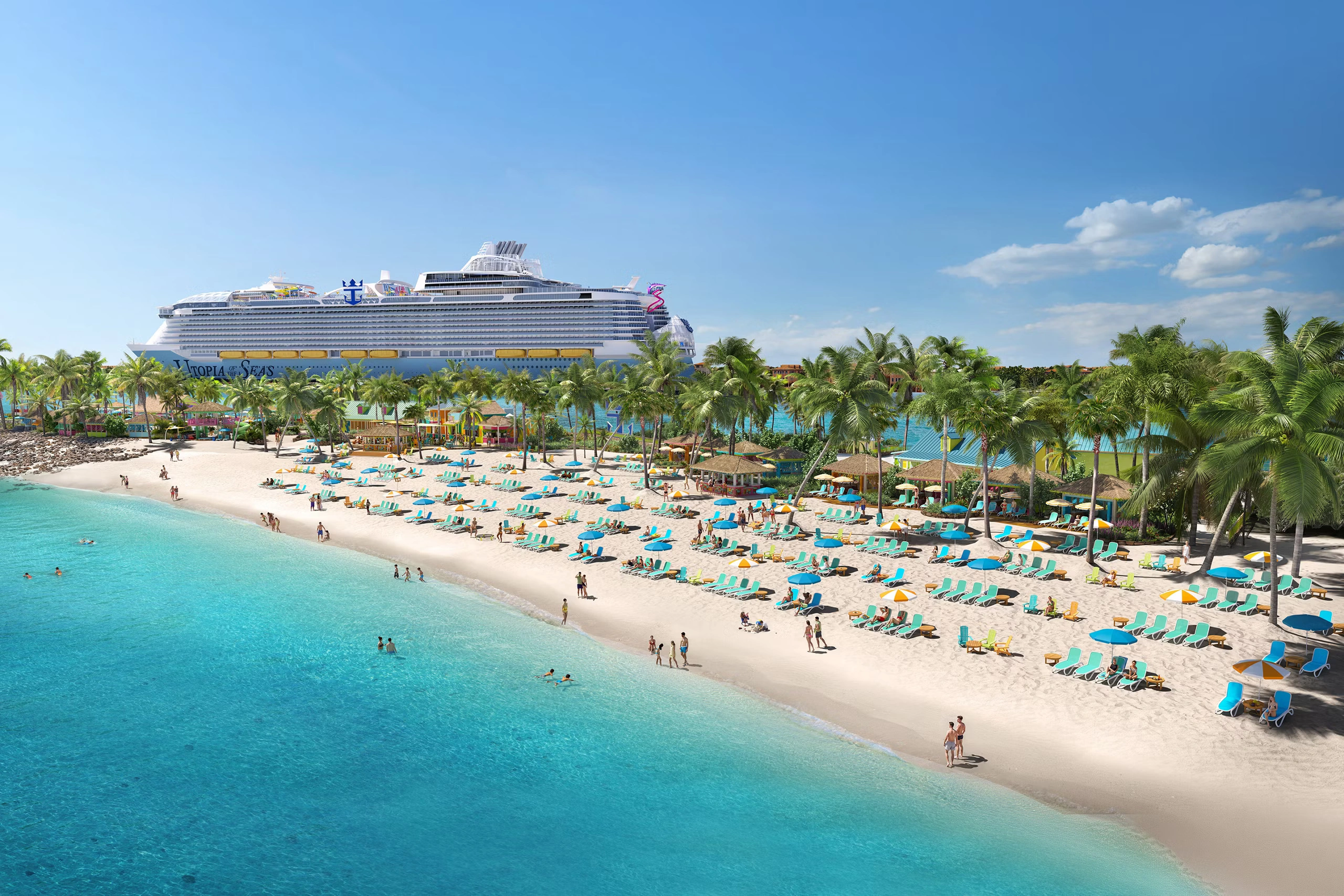 Family beach on Paradise Island Royal Caribbean