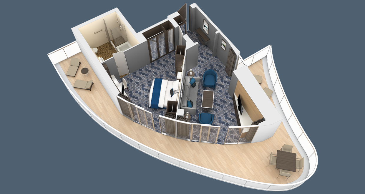 Aquatheater Suite 1 Bedroom: Oasis Class layout