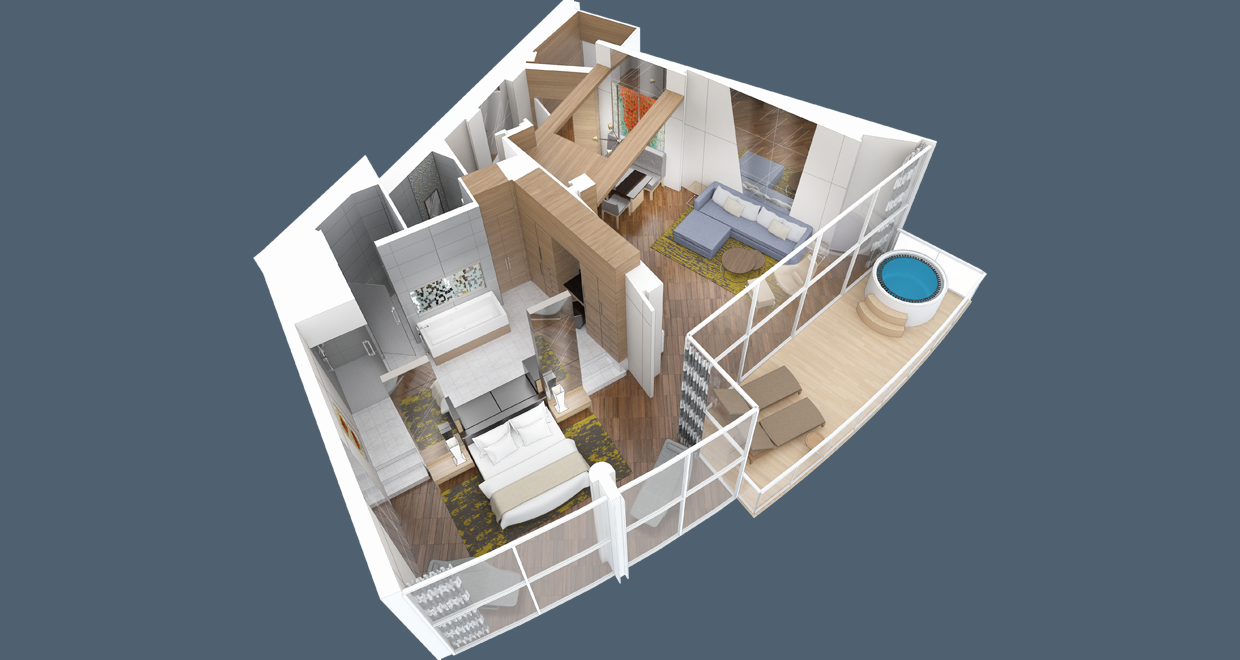 Owner's Panoramic Suite: Oasis Class layout