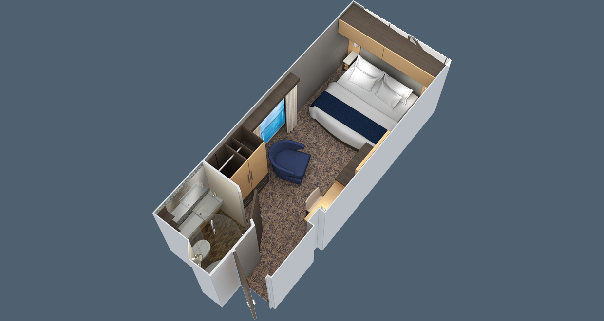 Interior with Virtual Balcony: Oasis Class | Quantum Class layout