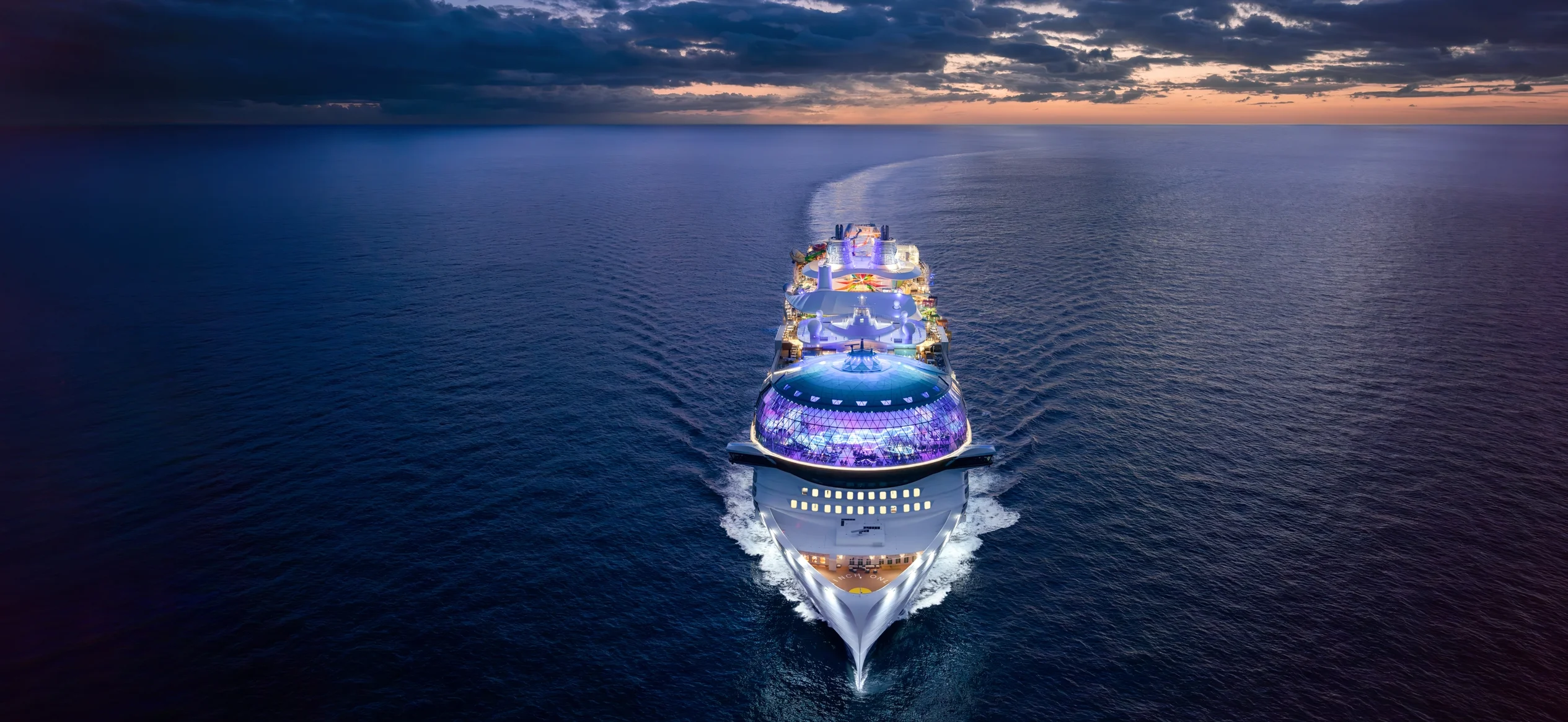 Star of the Seas aerial at night