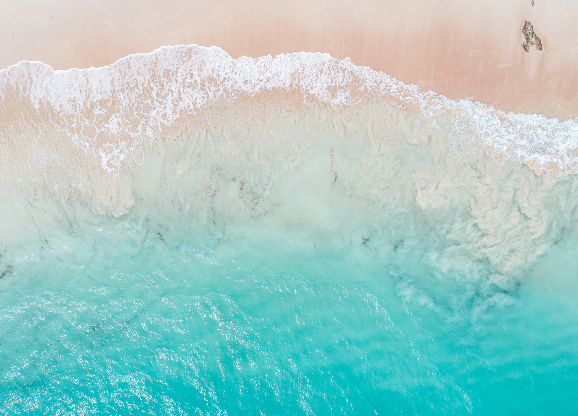 Aerial view of Bermuda ocean beach
