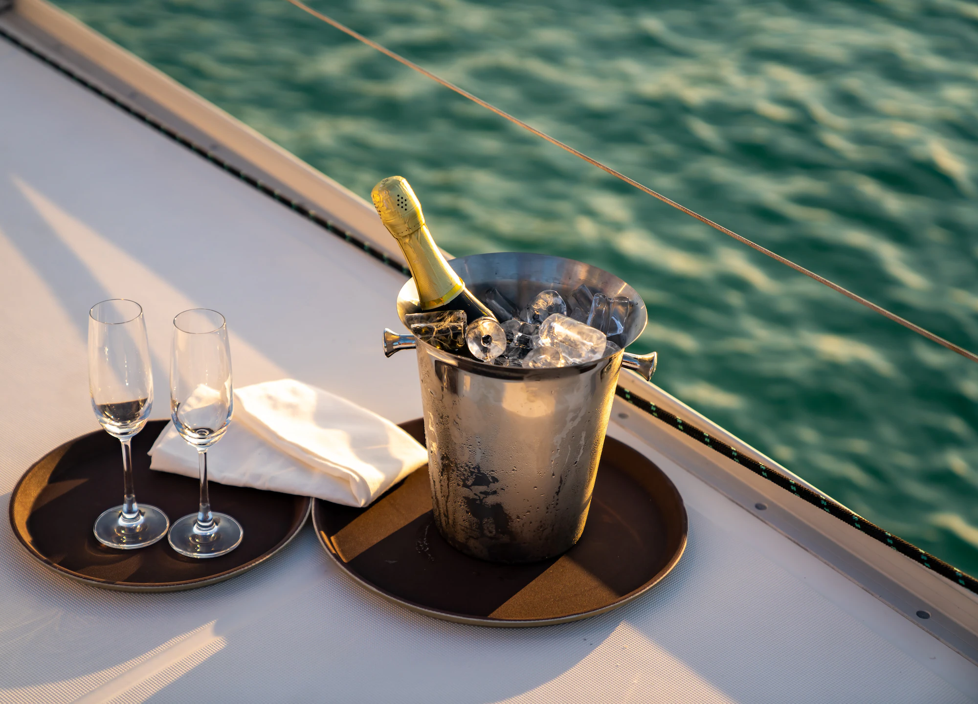 champagne in ice bucket